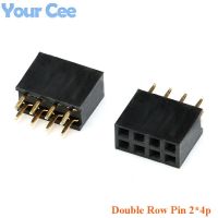 50 pcs Pitch 2.54mm 2*4p 4Pin Double Row Straight Pin Female Header Strip Socket Connector 2*4 Needle