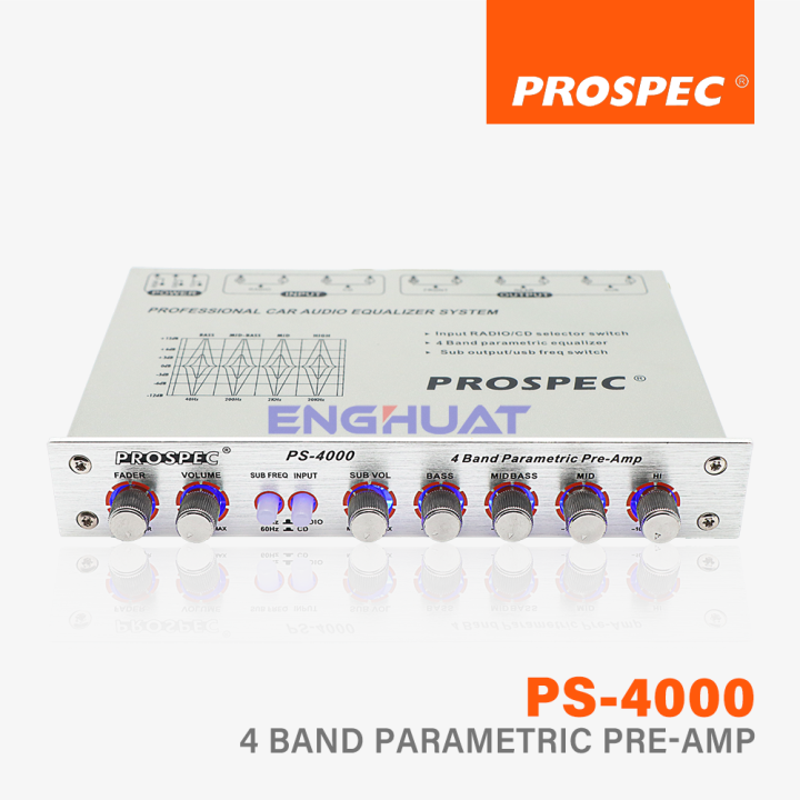 PROSPEC PS4000 4 Band Parametric PreAmp 4 Band Car Audio PreAmp