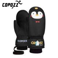 COPOZZ ถุงมือ3M เล่นสกีสำหรับเด็ก,เหมาะสำหรับใส่รักษาความอบอุ่นฤดูหนาวปลอกสวมนิ้วการ์ตูนน่ารักฤดูหนาวสโนว์บอร์ดน้ำหนักเบาเหมาะสำหรับเด็ก