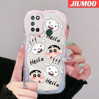 เคส JIUMOO สำหรับ Realme 7 Pro C17 7i Narzo 20 Pro ลายการ์ตูนดินสอสีชินจันเนื้อครีมดีไซน์ใหม่ขอบคลื่นนุ่มเคสมือถือกันกระแทกแบบใสนิ่มเคสโปร่งใสลายกล้องถ่ายรูปเรียบง่ายอ่อนโยนฝาครอบป้องกัน