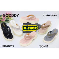 GOODDY สินค้าใหม่พร้อมส่ง GD99-4623 รองเท้าแฟชั่น พื้นหนา 2นิ้ว หูหนีบเพชร