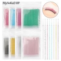 ♦ 100Pcs Disposable Crystal MicroBrush Individual Lash Removing Swab Micro Brush For Women Eyelash Extension Makeup Brush Tools