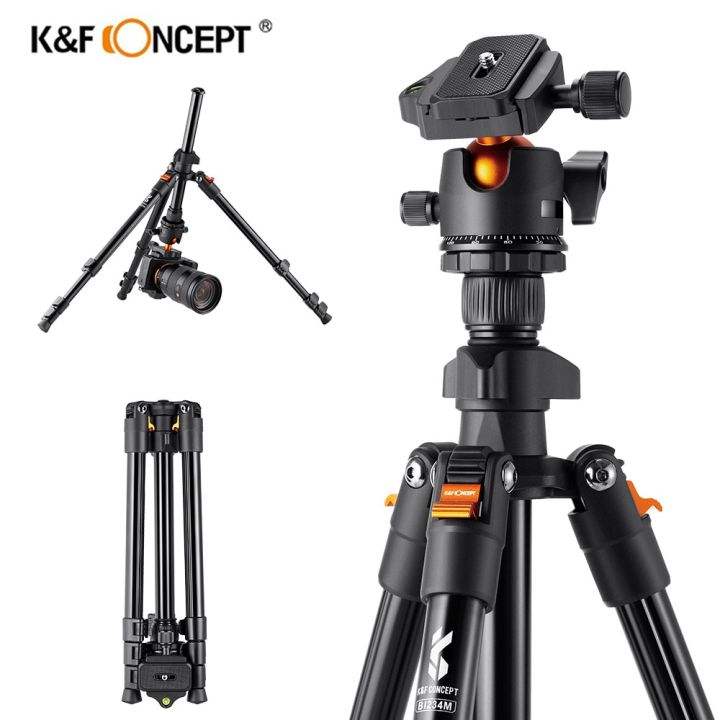 k-amp-f-แนวคิด62-99นิ้วขาตั้งกล้องสามขาสำหรับกล้อง-dslr-กล้องขาตั้งกล้องท่องเที่ยวอลูมิเนียมแบบพกพาพร้อมหัวบอลพาโนรามา360องศาปล่อยอย่างรวดเร็ว