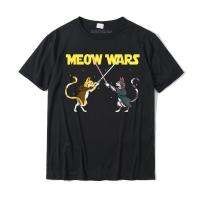 2023 NewMeow Wars-ของขวัญตลกสำหรับแมวคนรักเสื้อยืดผ้าฝ้ายประเดิมวันเกิดกราฟิกพิมพ์เสื้อยืดฮาราจูกุคริสต์มาสความงามเสื้อยืด