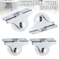 New 2PC White Rail Fixed Casters Small 1-Way Wheel Furniture Plastic Directional Wheel Wear-resistant Furniture Casters Hardware Furniture Protectors