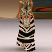 【HOT】■✎ 2022 Fashion Ethnic Print Sleeveless Beach Boho Dresses 5XL