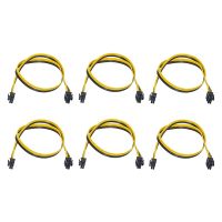 6 Pcs 6 Pin Male to 8 Pin (6+2) Male PCI-E PCIE Power Cable PSU GPU PC 60cm