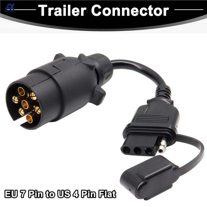 EU to US Trailer Light Converter 7 Pin Round Adapter European Trailer