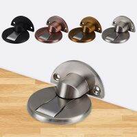 Modern Magnetic Door stopper Stainless Steel magnet Hidden Door Stops Holders Catch Furniture Hardware Floor Nail-free Doorstop Door Hardware Locks