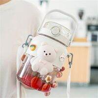 【CC】☋  Cartoon Plastic Kettle With Adjustable Bottle Household Supplies Big Belly Cup Food Grade Material