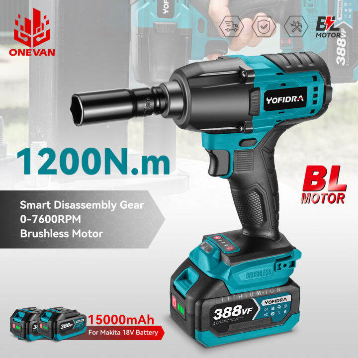 1/2 inch Brushless Electric Impact Wrench 1200Nm High Torque Impact Wrench Rechargeable