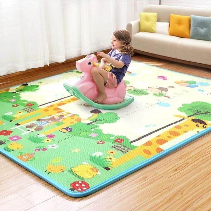 COD Thickening Baby Play Mat 1cm Thick Foldable Crawling Mat Double