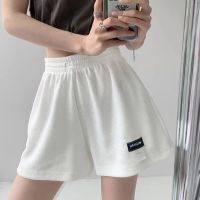 Womens Shorts Waffle Pockets High Waisted Casual Shorts Summer Loose Soft Homewear Solid Color Trend Bottoms Hot Pants Women