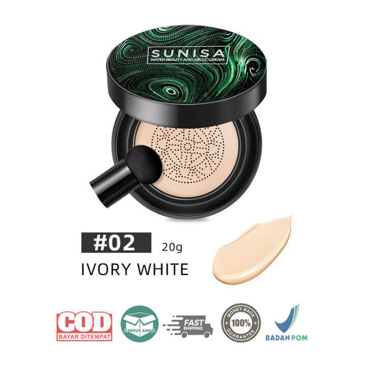 Bioaqua Sunisa Bedak Air BB Cushion Cc Cream 20g Natural Ivory White