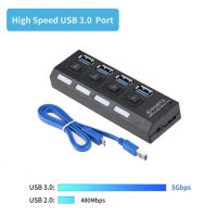 ช่องต่อUSB 3.0 Hub Combo Splitter 4 Port ON / OFF