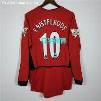 ❁✧ Winfred Senior The 02-03-04 flood even home red retro long-sleeved flocking ronaldo 7 David Beckham ruud van nistelrooy short-sleeved football clothes