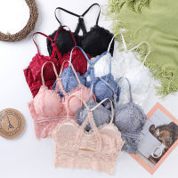 Lace Beauty Back Bra Top Women Crop Top Lingerie Sexy Bralette Wireless Underwear Fashion Women Tops Padded Camisole