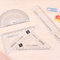 【YP】 4 pcs/ set high quality ruler protractor student mathematics geometry plastic triangle office school supplies