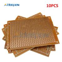 10ชิ้นแผ่น Pcb สากล50X70มม. 2.54มม. รูพิทช์ดีไอวายต้นแบบกระดาษพิมพ์แผงแผงวงจรด้านเดียว5X7ซม.