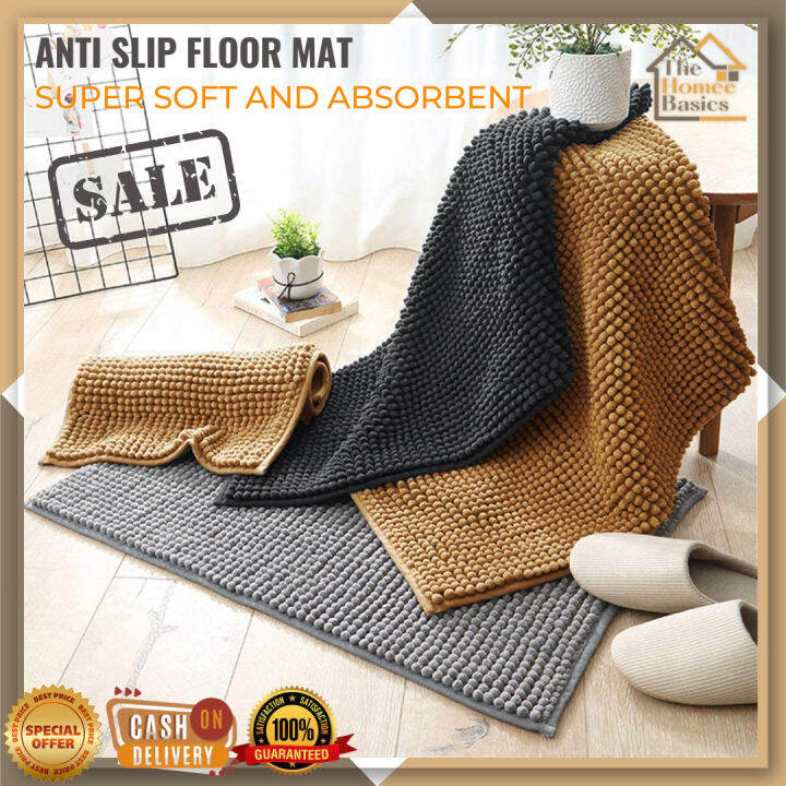 Kitchen Mats for Floor Microfiber Chenille Bath Mat Water Absorb