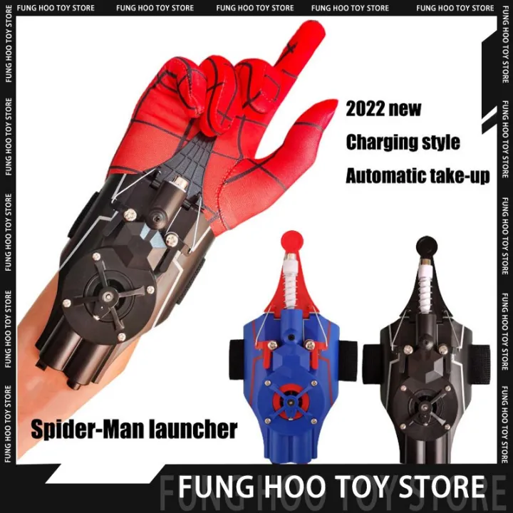 Spiderman Web Wrist Laher Shooters Upgraded Automatic Retract Spider ...