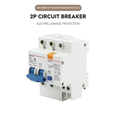 【LZ】 DZ47LE-63-2P 10A-25A 32AResidual current circuit breaker Main switch with surge protector RCBO MCB with Lightning protection SPD