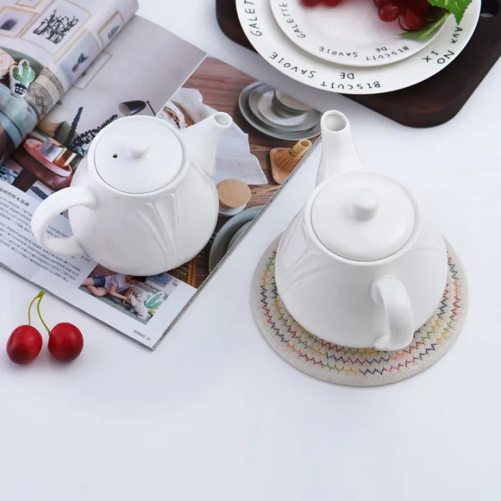 Pure White Ceramic Hotel Teapot Hotel Kettle Restaurant Yulan English ...