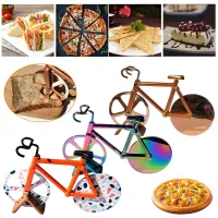 Road Bike Pizza Cutter Stainless Steel Cutting Pizza Knife Wheels Scissors Baking Accessories Kitchen Tools For Pies Waffles