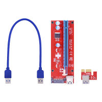 CHIPAL 10pcs VER007S PCI-E Riser Card 007S PCI Express 1X to 16X Extender Adapter 1M 0.6M USB 3.0 Cable 15Pin SATA Power Cord