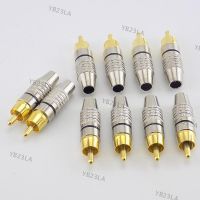 50X RCA Male Plug Connector Audio Video Locking Plug Adapter Solderness Cable for CCTV Video Camera SecurityYB23TH