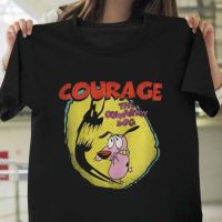 เสื้อยืดแขนสั้นคอกลมCartoon Network Courage The Cowardly Dog Shadow Oversized Crossfit Popular Gildan T-ShirtCotton 100%S-5XL