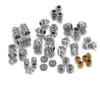 ✁☑♨ 20pcs/lot Tibetan Silver Color Big Hole Spacer Loose Beads Metal Zinc Alloy Charm Bead For DIY Bracelet Jewelry Makings