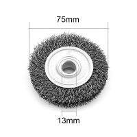 75Mm-200Mm ลวดเหล็กแบนแปรงล้อ0.3แปรงขัดสเตนเลสสตีลสำหรับเครื่องบดโลหะขัด Derust Wood Debur