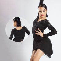 2020ใหม่ T005 V คอยาวแขนยาวชุดเต้นรำละตินผู้หญิงเครื่องแต่งกาย ballroom dresses latino dancewear