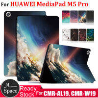 สำหรับ Huawei MediaPad M5 Pro CMR-AL19ซม.-W19คุณภาพสูงฝาพับ MediaPadM5 10 10.8 CMR-W09 CMR-AL09หนังสไตล์พียูหินอ่อนท้องฟ้า