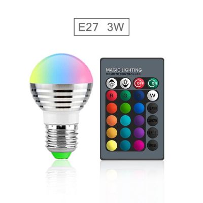 【Worth-Buy】 โคมไฟไฟเวทมนตร์กลางคืน E27/E14 Rgb ไฟ Led Ac 85-265V Led 16สีหรี่แสงได้ไฟเวทีรีโมทคอนโทรล Ir วันหยุด