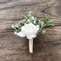 ✟✳ Bud And Groom Small Fabric Bridal Corsage Before Flower Silk Wedding Rose Artificial Flowers