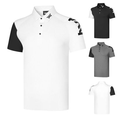 New golf clothing mens short-sleeved T-shirt outdoor sports leisure moisture-wicking breathable polo shirt loose top golf