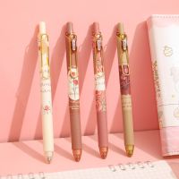 4pcs Rose Poem Gel Pen Set Retro Flower Design 0.5mm Roller Ball Black Color Ink for Writing Office School F7205