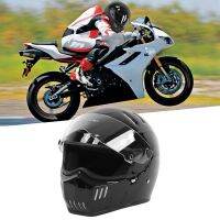 หมวกกันน็อคมอเตอร์ไซค์ Flip Up Full Face Black พร้อม Dual Visor Fiberglass Protective สำหรับ Karts