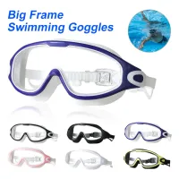 Big Frame Swimming Goggles Adults with Earplugs Swim Glasses Men Women Professional HD Anti-fog Goggles Silicone Eyewear Goggles