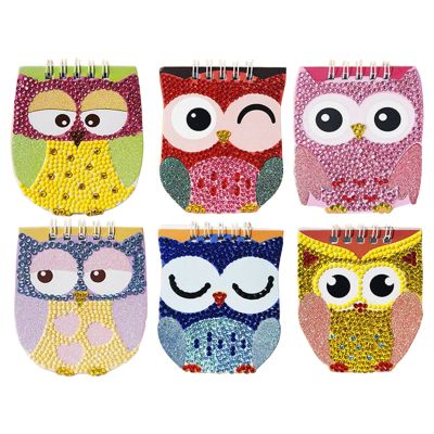 6 PcsSet DIY Diamond Painting Notebook Owl Shaped Diamond Art Kits Embroidery Cross Stitch Journal Diary Book Christmas gifts