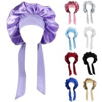 ❇☁♦ 1Pcs High Quality Polyester High Elastic Night Sleeping Shower Cap Hair Bonnet Hat Head Cover For Girls Women Bath Satin Turban