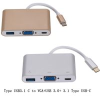 OOC ตัวแปลงสัญญาณ 3 in 1 Type C HUB เป็น HDMI VGA แท่นวางอุปกรณ์ แล็ปท็อปขยาย อะแดปเตอร์ Type-C เป็น VGA แบบ3 in 1 เสียบและเล่น 5กิกะบิต สำหรับเมาส์/โปรเจคเตอร์/จอภาพ/HDTV