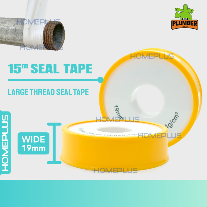 Homeplus 15 Meter 19mm Large PTFE White Thread Pipe Seal Tape Plumbing