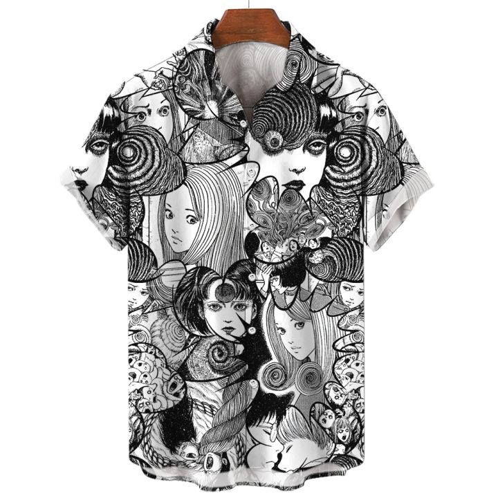 เสื้อยืดผู้ชายใหม่ฤดูร้อน2023-3d-พิมพ์ลายสยองขวัญเสื้อฮาวายแฟชั่นนักออกแบบแฟชั่นเสื้อสยองขวัญของผู้ชายเสื้อวันแห่งความตาย5xl