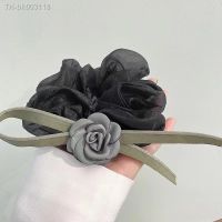 ▣┇ Korean Light Luxury Large Flower Bow Ribbon Large Intestine Hair Ring Small Fresh Adult Temperament Camellia Head Rope