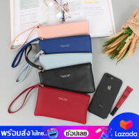 bagsiamshop(BA1122) -L3กระเป๋าสตางค์คล้องแขนใส่มือถือได้หนังPUงานดี