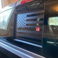 2009 - 2021 Back Middle Window American Flag Decal Sticker Matt Black For Dodge Pickup Ram 3500 Ram 2500 Ram 1500