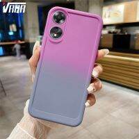 VRQR เคสซิลิโคนโทรศัพท์สีไล่ระดับสีสำหรับ OPPO A78เคสป้องกัน5G แบบเคลือบด้านเรียบง่ายเคสมีสไตล์